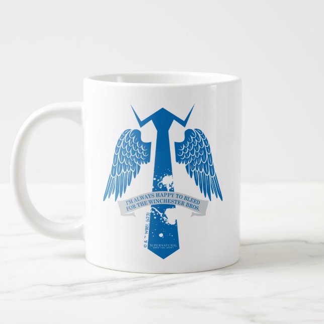 Supernatural Castiel Tie Quote Graphic Giant Coffee Mug (Left)