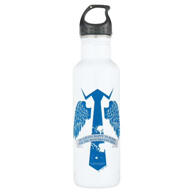 Supernatural Castiel Tie Quote Graphic Stainless Steel Water Bottle (Front)
