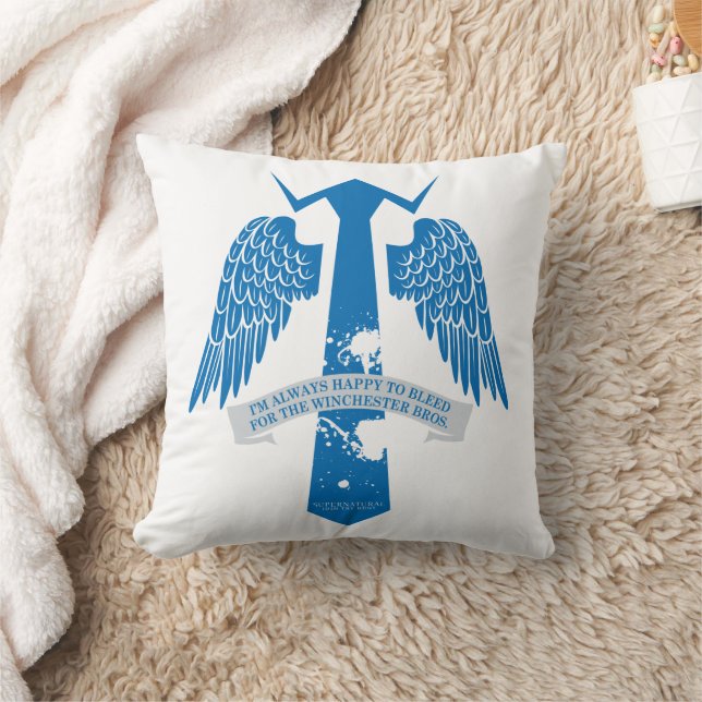 Supernatural Castiel Tie Quote Graphic Throw Pillow (Blanket)