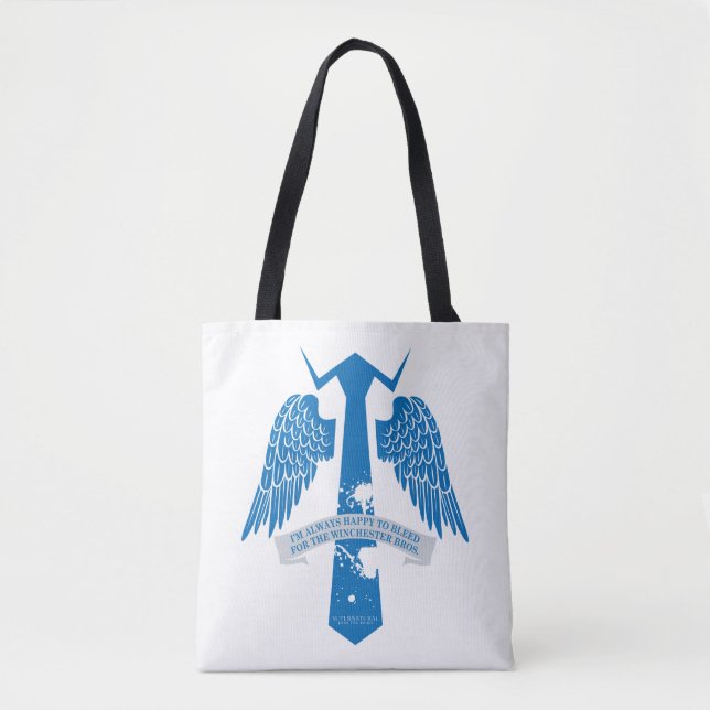 Supernatural Castiel Tie Quote Graphic Tote Bag (Front)