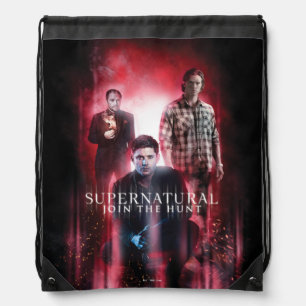 Supernatural Crowley, Dean, and Sam Drawstring Bag