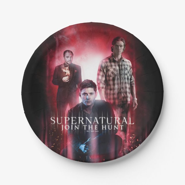 Supernatural Crowley, Dean, and Sam Paper Plates (Front)
