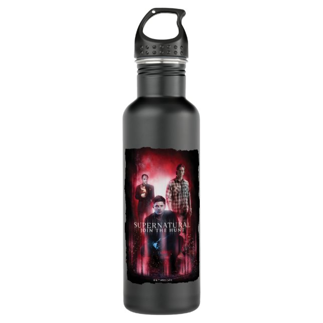 Supernatural Crowley, Dean, and Sam Stainless Steel Water Bottle (Front)