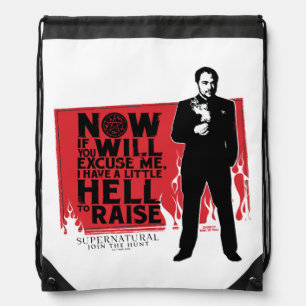 Supernatural Crowley Quote Graphic Drawstring Bag