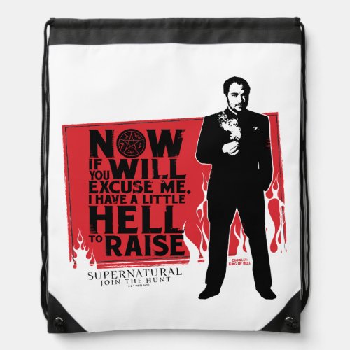 Supernatural Crowley Quote Graphic Drawstring Bag