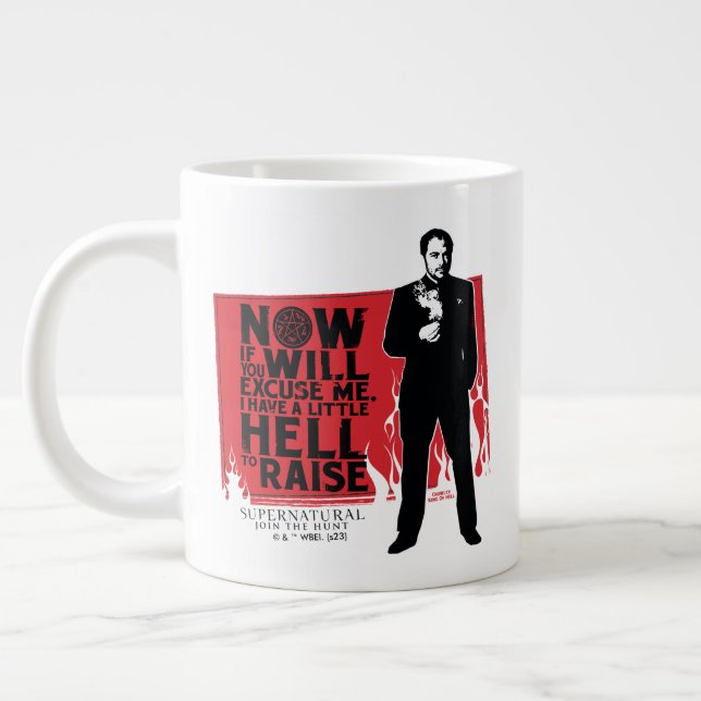 Supernatural Crowley Quote Graphic Giant Coffee Mug (Left)