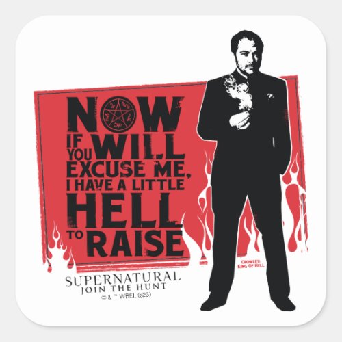 Supernatural Crowley Quote Graphic Square Sticker