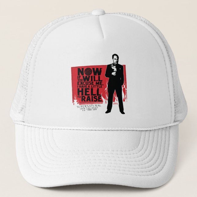 Supernatural Crowley Quote Graphic Trucker Hat (Front)