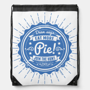 Supernatural "Dean Says Eat More Pie!" Drawstring Bag