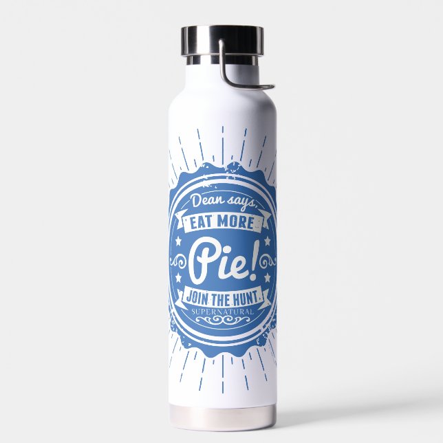 Supernatural "Dean Says Eat More Pie!" Water Bottle (Left)