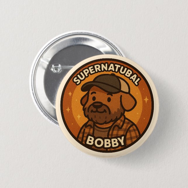Supernatural Dog - Bobby Button (Front & Back)