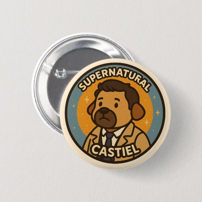 “Supernatural Dog - Castiel” Button (Front & Back)