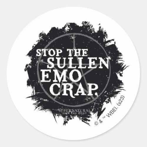 Supernatural Emo Quote Classic Round Sticker