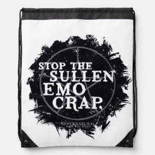 Supernatural "Emo" Quote Drawstring Bag