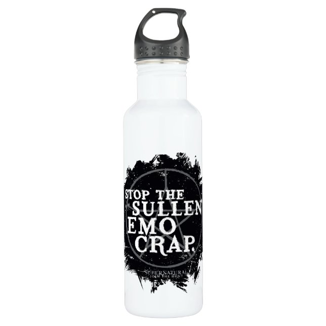 Supernatural "Emo" Quote Stainless Steel Water Bottle (Front)