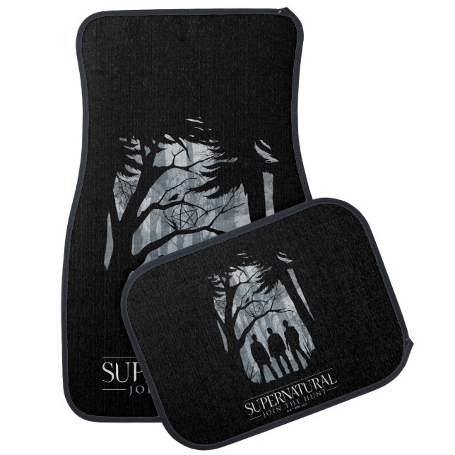 Supernatural Forest Silhouette Graphic Car Floor Mat (Set)