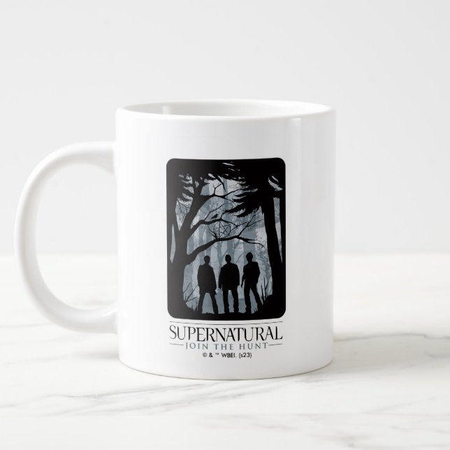 Supernatural Forest Silhouette Graphic Giant Coffee Mug (Left)