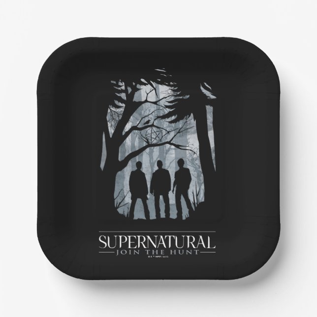 Supernatural Forest Silhouette Graphic Paper Plates (Front)