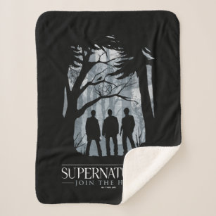 Supernatural Forest Silhouette Graphic Sherpa Blanket