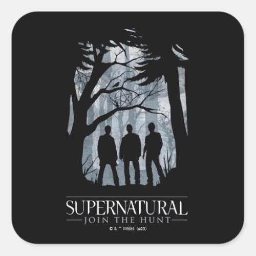 Supernatural Forest Silhouette Graphic Square Sticker
