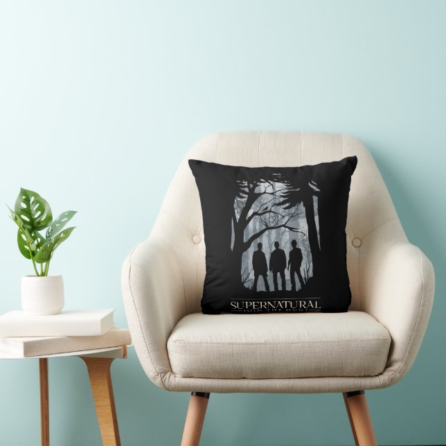 Supernatural Forest Silhouette Graphic Throw Pillow (Chair)