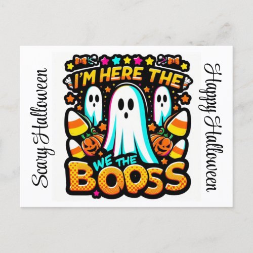 Supernatural Halloween Celebration Fun Ghost  Postcard