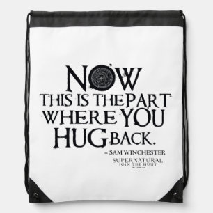 Supernatural "Hug Back" Quote Drawstring Bag