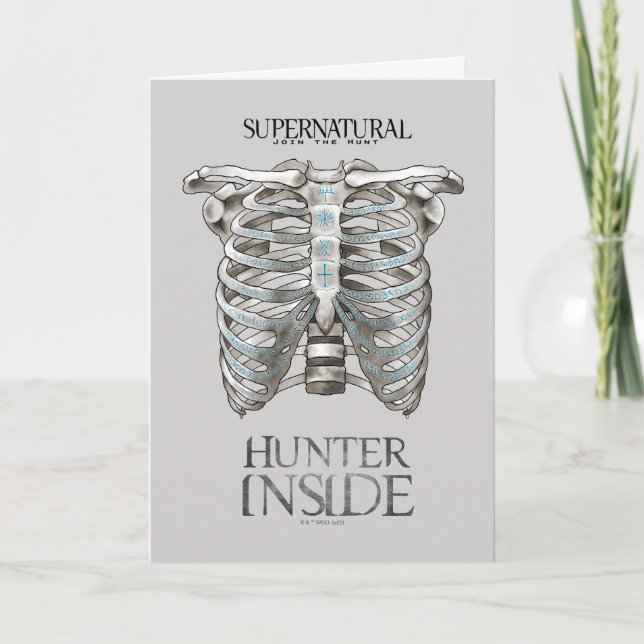 Supernatural "Hunter Inside" Ribcage Graphic Card (Front)