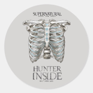 Supernatural "Hunter Inside" Ribcage Graphic Classic Round Sticker