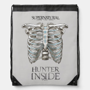 Supernatural "Hunter Inside" Ribcage Graphic Drawstring Bag