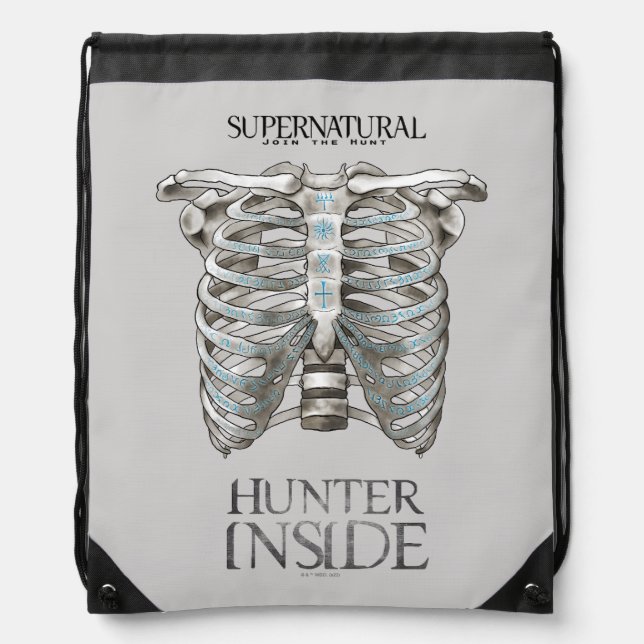 Supernatural "Hunter Inside" Ribcage Graphic Drawstring Bag (Front)