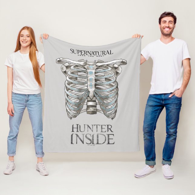 Supernatural "Hunter Inside" Ribcage Graphic Fleece Blanket (In Situ)
