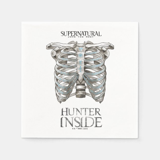 Supernatural "Hunter Inside" Ribcage Graphic Napkins (Front)