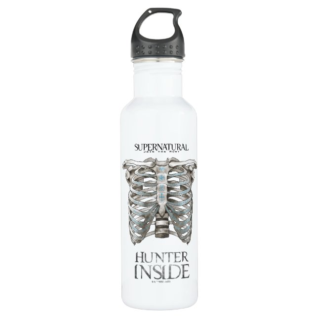Supernatural "Hunter Inside" Ribcage Graphic Stainless Steel Water Bottle (Front)