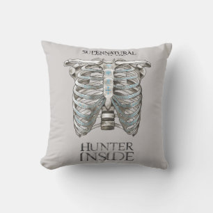 Supernatural "Hunter Inside" Ribcage Graphic Throw Pillow