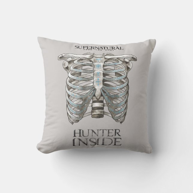 Supernatural "Hunter Inside" Ribcage Graphic Throw Pillow (Front)