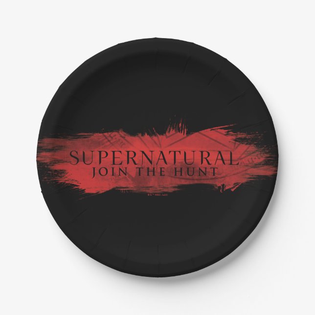 Supernatural "Join the Hunt" Red Splash Paper Plates (Front)