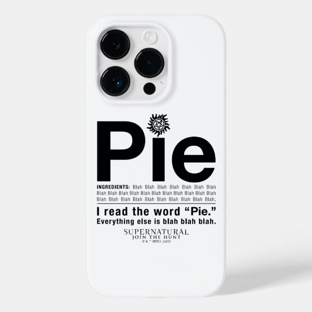Supernatural "Pie" Quote Case-Mate iPhone Case (Back)
