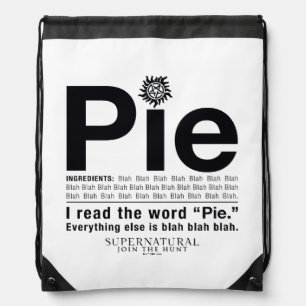 Supernatural "Pie" Quote Drawstring Bag