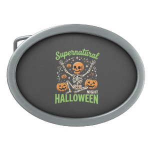 Supernatural Skeleton Halloween Vector Design_1 Belt Buckle