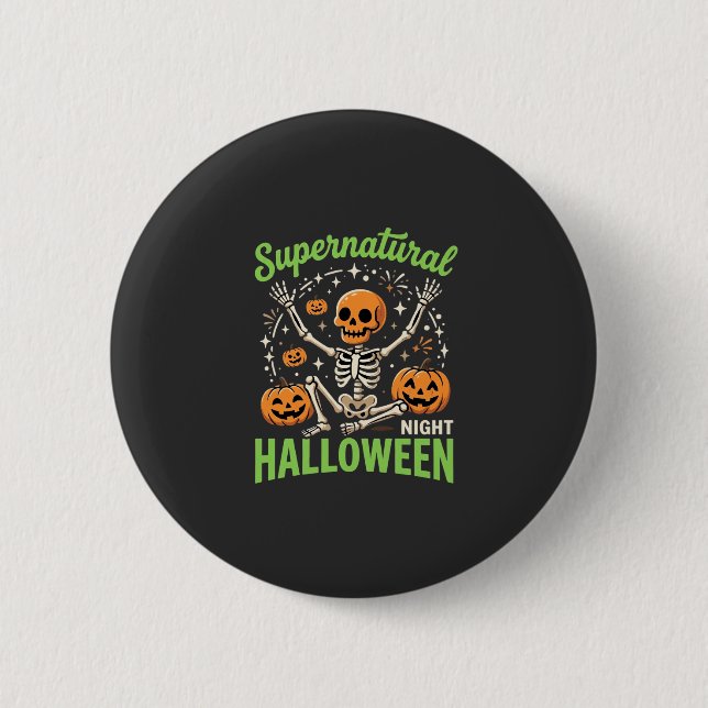 Supernatural Skeleton Halloween Vector Design_1 Button (Front)