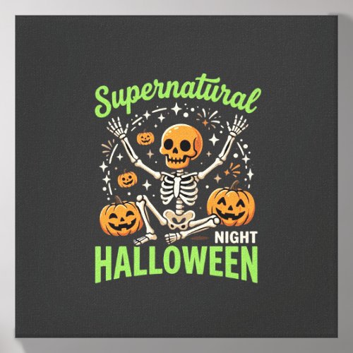 Supernatural Skeleton Halloween Vector Design_1 Canvas Photo Tile