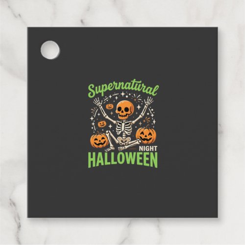 Supernatural Skeleton Halloween Vector Design_1 Favor Tags