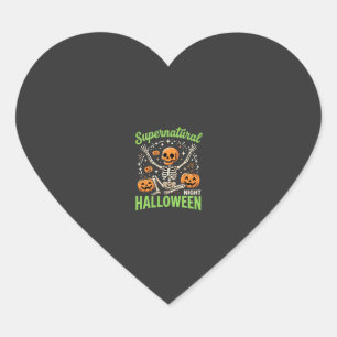 Supernatural Skeleton Halloween Vector Design_1 Heart Sticker