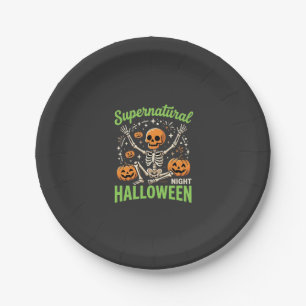 Supernatural Skeleton Halloween Vector Design_1 Paper Plates
