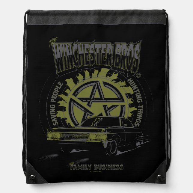 Supernatural "The Winchester Bros" Car Graphic Drawstring Bag (Front)