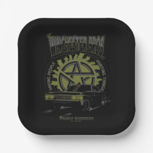 Supernatural "The Winchester Bros" Car Graphic Paper Plates