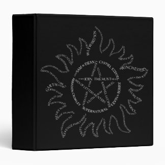 Supernatural Typography Pentagram 3 Ring Binder