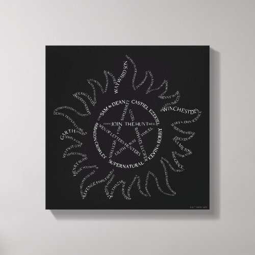 Supernatural Typography Pentagram Canvas Print