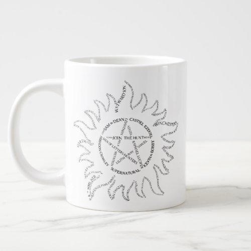 Supernatural Typography Pentagram Giant Coffee Mug